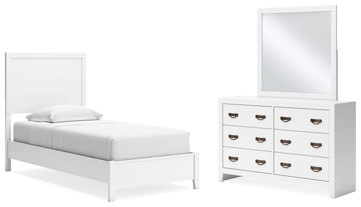 Binterglen Twin Panel Bed, Dresser and Mirror (Bed Size: Twin)