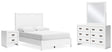 Binterglen 5-Piece Full Panel Bed with Mirrored Dresser and Nightstand (Twin/Full Bed Rails, Full Panel Headboard/Footboard and Slats, Dresser, Bedroom Mirror, Nightstand)