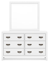 Binterglen 6-Piece Full Panel Bed with Mirrored Dresser, Chest and Nightstand (Twin/Full Bed Rails, Full Panel Headboard/Footboard and Slats, Dresser, Bedroom Mirror, Chest of Drawers, Nightstand)