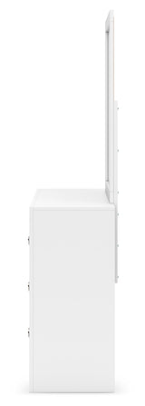 Binterglen 6-Piece Full Panel Bed with Mirrored Dresser, Chest and Nightstand (Twin/Full Bed Rails, Full Panel Headboard/Footboard and Slats, Dresser, Bedroom Mirror, Chest of Drawers, Nightstand)