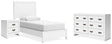 Binterglen 4-Piece Twin Panel Bed with Dresser and Nightstand (Twin Panel Headboard/Footboard and Slats, Twin/Full Bed Rails, Dresser, Nightstand)