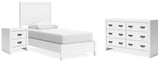 Binterglen 4-Piece Twin Panel Bed with Dresser and Nightstand (Twin Panel Headboard/Footboard and Slats, Twin/Full Bed Rails, Dresser, Nightstand)