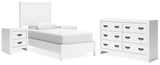 Binterglen 5-Piece Twin Panel Bed with Dresser and 2 Nightstands (Twin Panel Headboard/Footboard and Slats, Twin/Full Bed Rails, Dresser, Nightstand, Nightstand)
