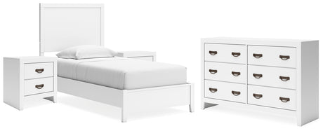 Binterglen 5-Piece Twin Panel Bed with Dresser and 2 Nightstands (Twin Panel Headboard/Footboard and Slats, Twin/Full Bed Rails, Dresser, Nightstand, Nightstand)