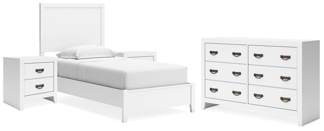 Binterglen 5-Piece Twin Panel Bed with Dresser and 2 Nightstands (Twin Panel Headboard/Footboard and Slats, Twin/Full Bed Rails, Dresser, Nightstand, Nightstand)