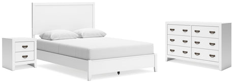 Binterglen 4-Piece Queen Panel Bed with Dresser and Nightstand (Queen Panel Headboard/Footboard and Slats, Queen/King Panel Rails, Dresser, Nightstand)