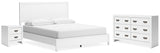 Binterglen 4-Piece California King Panel Bed with Dresser and Nightstand (King/California King Panel Headboard/Footboard and Slats, California King Panel Rails, Dresser, Nightstand)