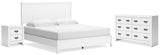 Binterglen 4-Piece King Panel Bed with Dresser and Nightstand (King/California King Panel Headboard/Footboard and Slats, Queen/King Panel Rails, Dresser, Nightstand)