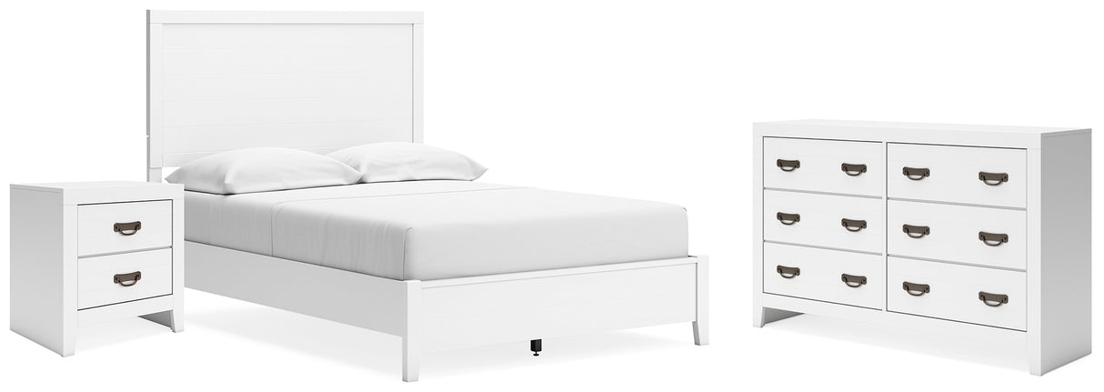 Binterglen 4-Piece Full Panel Bed with Dresser and Nightstand (Twin/Full Bed Rails, Full Panel Headboard/Footboard and Slats, Dresser, Nightstand)