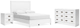 Binterglen 4-Piece Full Panel Bed with Dresser and Nightstand (Twin/Full Bed Rails, Full Panel Headboard/Footboard and Slats, Dresser, Nightstand)