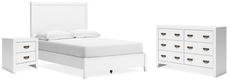 Binterglen 4-Piece Full Panel Bed with Dresser and Nightstand (Twin/Full Bed Rails, Full Panel Headboard/Footboard and Slats, Dresser, Nightstand)