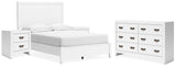 Binterglen 5-Piece Full Panel Bed with Dresser and 2 Nightstands (Twin/Full Bed Rails, Full Panel Headboard/Footboard and Slats, Dresser, Nightstand, Nightstand)
