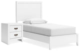 Binterglen 3-Piece Twin Panel Bed with Nightstand (Twin Panel Headboard/Footboard and Slats, Twin/Full Bed Rails, Nightstand)
