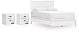 Binterglen Queen Panel Bed and 2 Nightstands