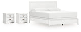 Binterglen 4-Piece California King Panel Bed with 2 Nightstands (King/California King Panel Headboard/Footboard and Slats, California King Panel Rails, Nightstand, Nightstand)