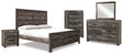 Wynnlow 7-Piece King Crossbuck Panel Bed with Mirrored Dresser, Chest and Nightstand (King Crossbuck Panel Footboard, King Crossbuck Panel Headboard, King Crossbuck/Poster Rails, Dresser, Bedroom Mirror, Chest of Drawers, Nightstand)