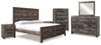 Wynnlow 8-Piece King Crossbuck Panel Bed with Mirrored Dresser, Chest and 2 Nightstands (King Crossbuck Panel Footboard, King Crossbuck Panel Headboard, King Crossbuck/Poster Rails, Dresser, Bedroom Mirror, Chest of Drawers, Nightstand, Nightstand)