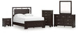 Covetown Queen Panel Bed, Dresser, Mirror, Chest and Nightstand (Bed Size: Queen)