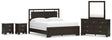 Covetown 6-Piece California King Panel Bed with Mirrored Dresser and 2 Nightstands (King/California King Panel Headboard/Footboard and Slats, California King Panel Rails, Dresser, Bedroom Mirror, Nightstand, Nightstand)