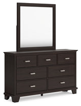 Covetown 5-Piece California King Panel Bed with Mirrored Dresser and Nightstand (King/California King Panel Headboard/Footboard and Slats, California King Panel Rails, Dresser, Bedroom Mirror, Nightstand)