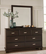 Covetown Queen Panel Bed, Dresser, Mirror, Chest and Nightstand (Bed Size: Queen)