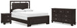 Covetown 4-Piece Queen Panel Bed with Dresser and Nightstand (Queen Panel Headboard/Footboard and Slats, Queen/King Panel Rails, Dresser, Nightstand)