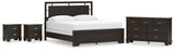 Covetown 5-Piece California King Panel Bed with Dresser and 2 Nightstands (King/California King Panel Headboard/Footboard and Slats, California King Panel Rails, Dresser, Nightstand, Nightstand)