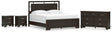 Covetown 5-Piece King Panel Bed with Dresser and 2 Nightstands (King/California King Panel Headboard/Footboard and Slats, Queen/King Panel Rails, Dresser, Nightstand, Nightstand)