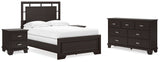 Covetown 5-Piece Full Panel Bed with Dresser and 2 Nightstands (Twin/Full Bed Rails, Full Panel Headboard/Footboard and Slats, Dresser, Nightstand, Nightstand)
