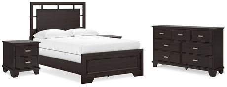 Covetown 5-Piece Full Panel Bed with Dresser and 2 Nightstands (Twin/Full Bed Rails, Full Panel Headboard/Footboard and Slats, Dresser, Nightstand, Nightstand)