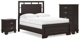 Covetown Full Panel Bed, Chest and Nightstand