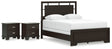 Covetown 4-Piece Queen Panel Bed with 2 Nightstands (Queen Panel Headboard/Footboard and Slats, Queen/King Panel Rails, Nightstand, Nightstand)