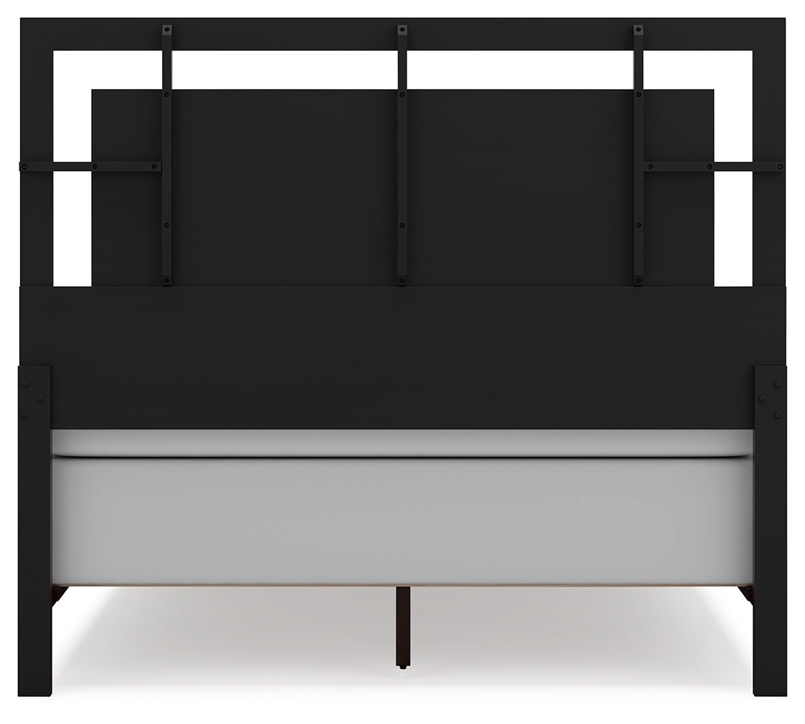 Covetown 7-Piece Queen Panel Bed with Mirrored Dresser, Chest and 2 Nightstands (Queen Panel Headboard/Footboard and Slats, Queen/King Panel Rails, Dresser, Bedroom Mirror, Chest of Drawers, Nightstand, Nightstand)