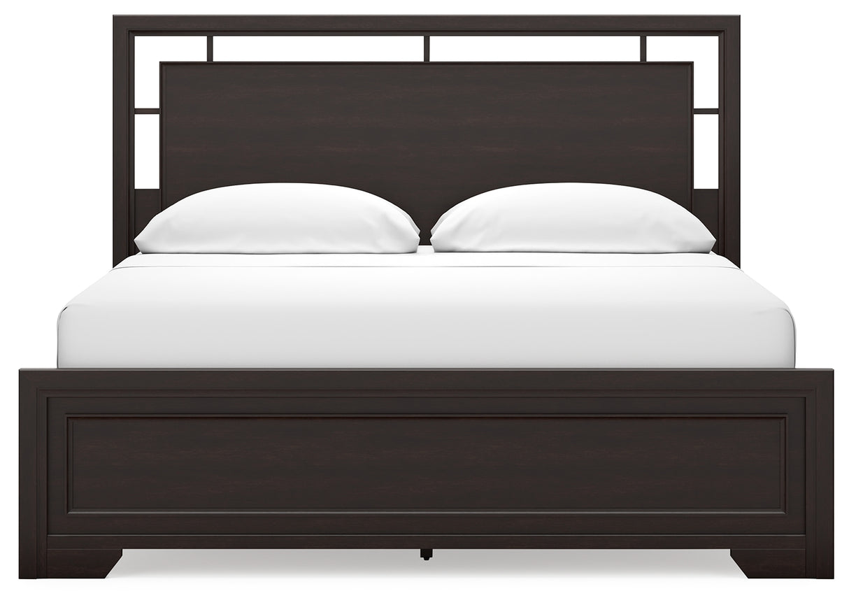 Covetown 5-Piece California King Panel Bed with Dresser and 2 Nightstands (King/California King Panel Headboard/Footboard and Slats, California King Panel Rails, Dresser, Nightstand, Nightstand)
