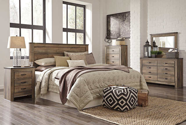 Trinell 5-Piece King/California King Panel Headboard with Dresser, Chest and 2 Nightstands (Dresser, Chest of Drawers, King/California King Panel Headboard, Nightstand, Nightstand)