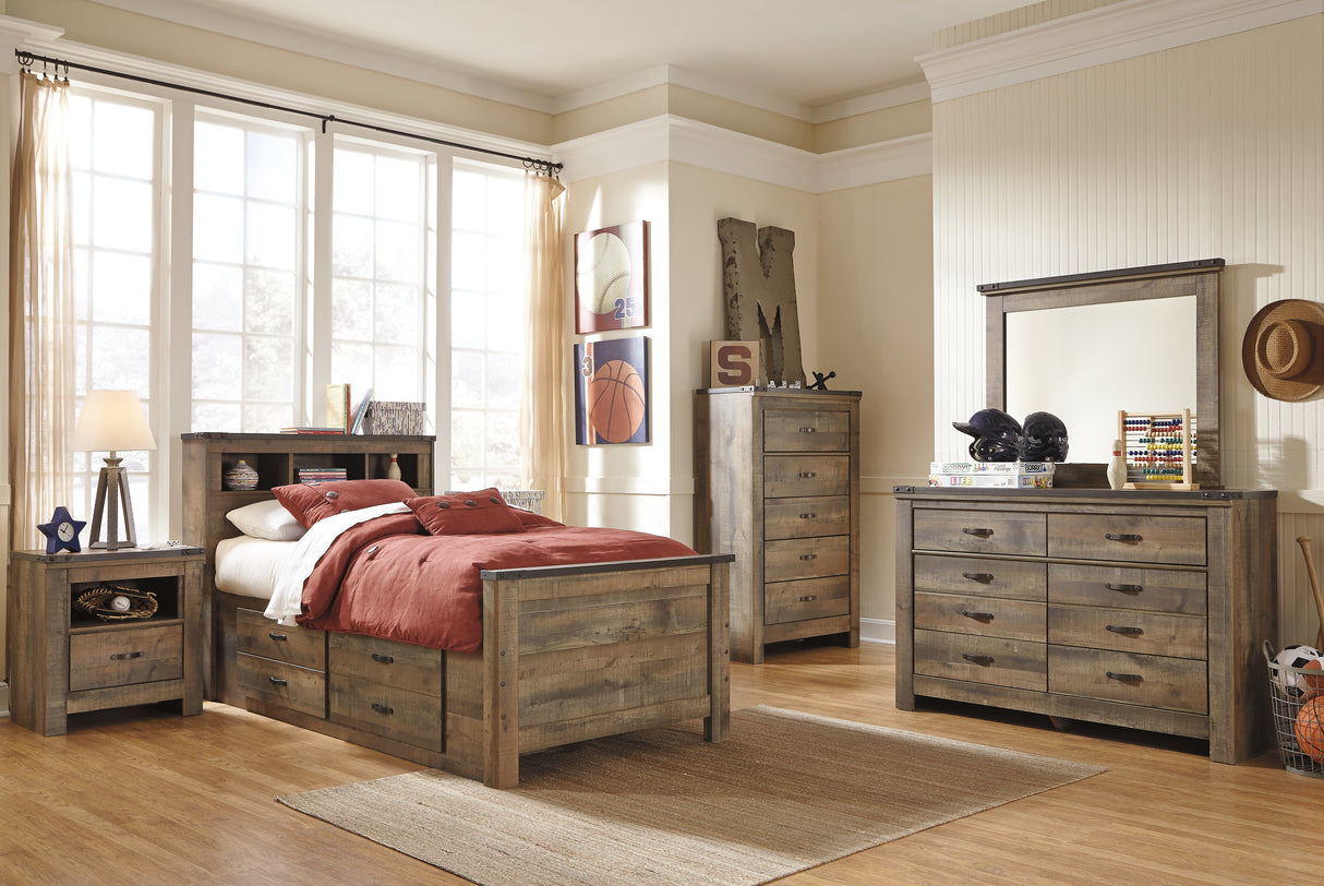 Trinell Twin Bookcase Bed with 2 Storage Drawers (Bed Size: Twin)