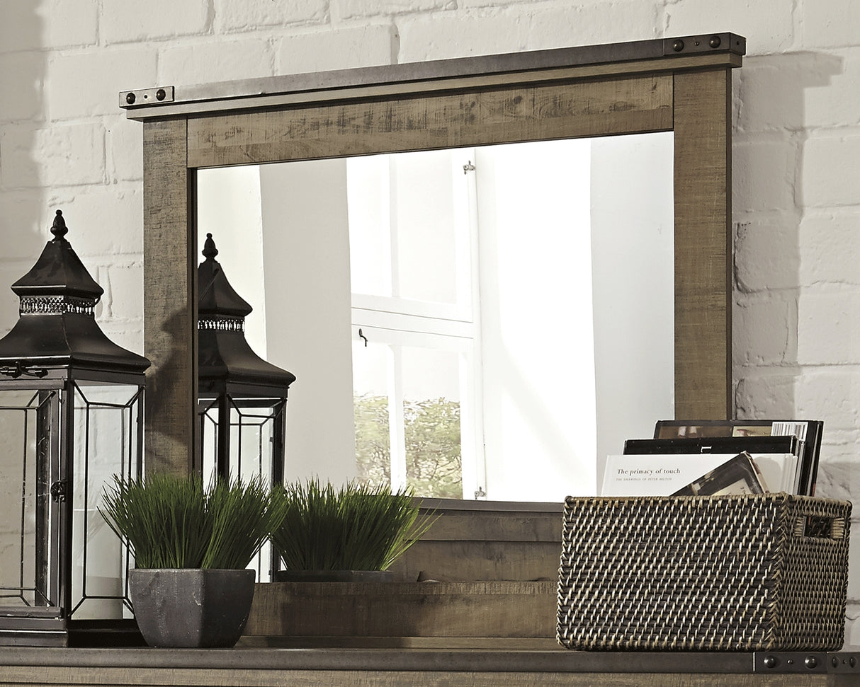 Trinell Full Panel Bed, Dresser, Mirror and Nightstand (Bed Size: Full)