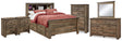 Trinell Full Bookcase Storage Bed, Dresser, Mirror, Chest and 2 Nightstands