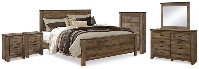 Trinell King Panel Bed. Dresser, Mirror, Chest and 2 Nightstands
