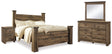 Trinell King Poster Bed, Dresser, Mirror and Nightstand (Bed Size: King)
