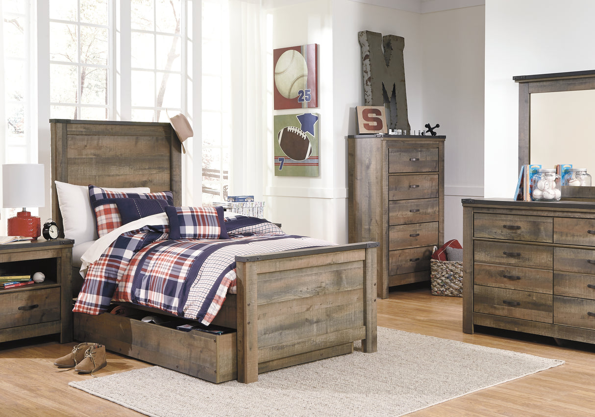Trinell Twin Panel Bed with 1 Large Storage Drawer (Bed Size: Twin)