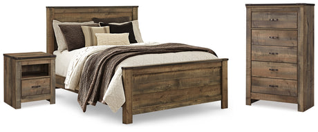 Trinell Queen Panel Bed, Chest and 2 Nightstands (Bed Size: Queen)