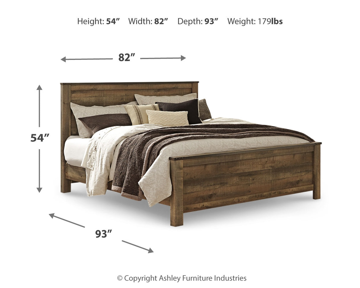 Trinell King Panel Bed and Nightstand (Bed Size: King)