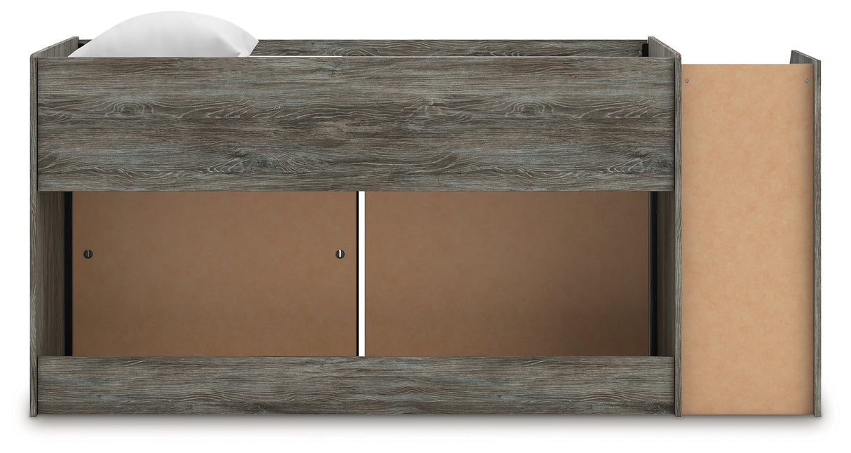 Frandern Twin Loft  Bed with Bookcase and Drawer Storage