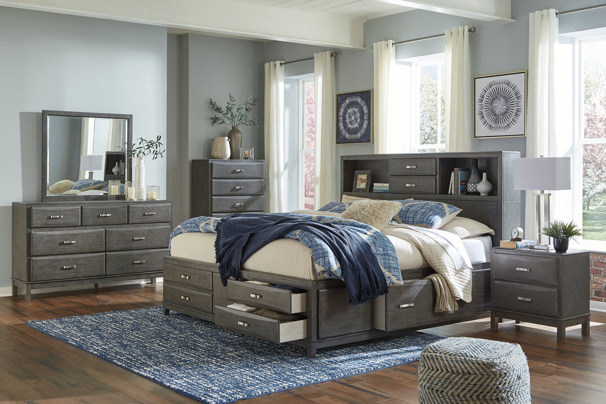 Caitbrook King Storage Bed, Dresser, Mirror, Chest and 2 Nightstands (Bed Size: King)