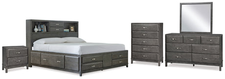 Caitbrook Queen Storage Bed, Dresser, Mirror, Chest and Nightstand (Bed Size: Queen)