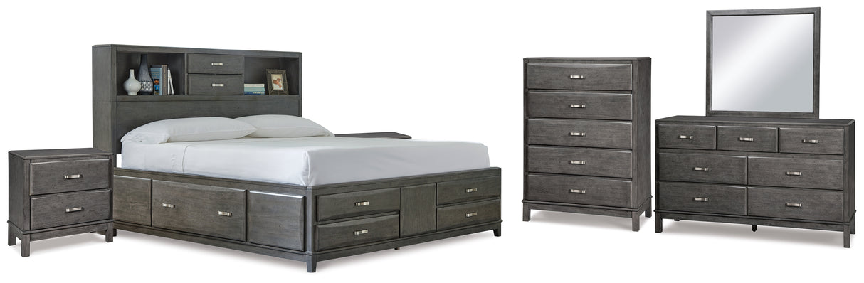 Caitbrook King Storage Bed, Dresser, Mirror, Chest and 2 Nightstands (Bed Size: King)