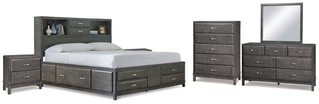 Caitbrook King Storage Bed, Dresser, Mirror, Chest and 2 Nightstands (Bed Size: King)