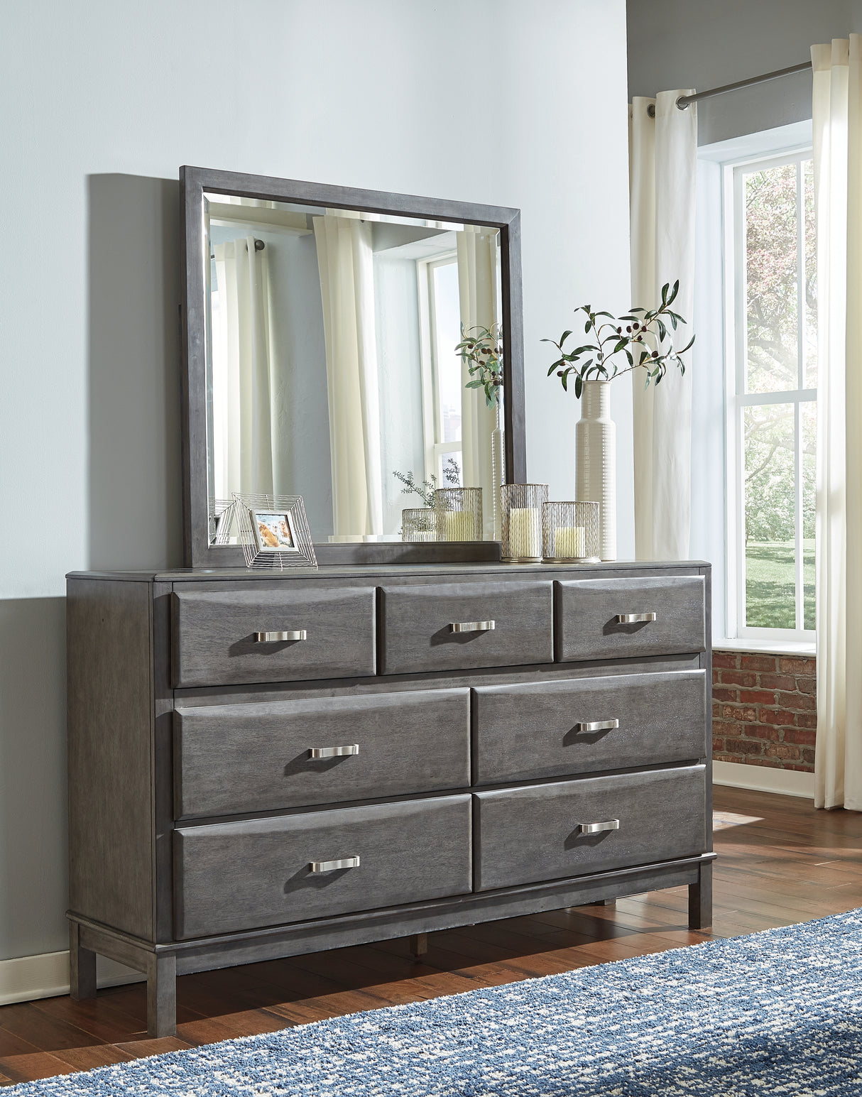 Caitbrook King Storage Bed, Dresser, Mirror, Chest and 2 Nightstands (Bed Size: King)