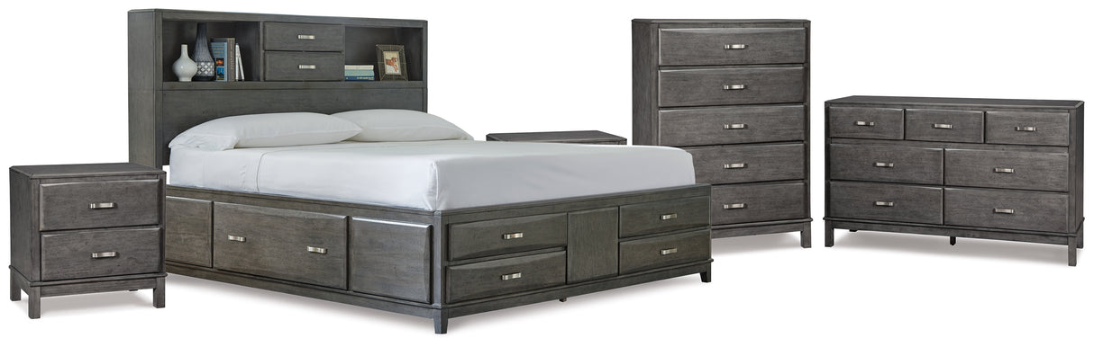 Caitbrook King Storage Bed, Dresser, Chest and 2 Nightstands (Bed Size: King)